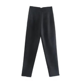 MQTIME  -  Fashion Office Wear High waist Pants for Women Formal Pants Office outfits Pencil Trousers Black Pink White Ladies Pants
