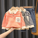 MQTIME  -  New Spring Kids Clothes Set Children Cute Thin Style Polo Shirt + Pants Girls Color Block Stripe Outwear 2PCS