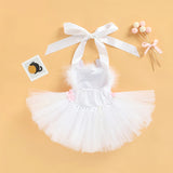 MQTIME  -  Easter Days 0-11Y Princess Kids Girls Summer Dress Strap Sleeveless Lace Up Sequined Rabbit Lace Tutu Dresses