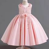 MQTIME  -  Summer New Girl's Sleeveless Sticker Party Princess Dress Birthday Wedding Children's Day School Graduation Evening Dress