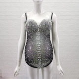 MQTIME  -  Sexy Luxury Pregnant Photography Bodysuit Heavy Industry Embroidery Water Diamond Pearl Maternity Clothing See-through Blouses