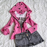 MQTIME  -  Winter Long sleeves Pink Kawaii Hoodies Y2k Blouse Harajuku Korea Girl Star Print 2000s Aesthetic Zipper Hoodie Women's Jacket