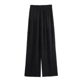 MQTIME  -  summer new women's clothing versatile loose elastic waist high waist wide leg casual trousers