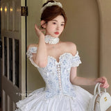 MQTIME  -  Handmade High Quality French Sweet Lolita Princess Puffy Cake Dress Mini Birthday Party Wedding Dresses Photography Clothing