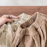 MQTIME  -  Autumn New Kids Corduroy Pants 1-6Y Trendy Boys Elastic Waist Trousers Korean Loose Children's Clothes Girls Baby Harem Pants