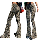  MQTIME  -  Flare Yoga Pants For Women - Soft High Waist Bootcut Leggings Tall & Long Leopard Flared Pants