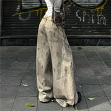 MQTIME  -  90s Vintage Streetwear Bottoms Casual Low Waist Wide Leg Jeans Women Y2K Grunge Zip Pockets Denim Pants Loose Cargo Jean