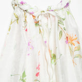  MQTIME  -  Women White Floral Print Halter Tank Top Casual Tie Back Asymmetrical Hem Sleeveless Loose Blouse Y2k Summer Daily Holiday Shirt