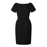 MQTIME  -  Summer Women Versatile Dress With Belt Casual Short Sleeve Round Neck Fashionable Dress Outfits Holiday Midi Sundress Vestidos