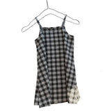 MQTIME  -  Spring and Summer Girls' Clothing Korean Kid's Sleeveless Camisole Dress Children's Classic Plaid Slings Dress Match with Top