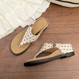  MQTIME  -  French Polka Dot Flat Bottom Sandals Women's leopard print Summer New Outdoor Wear Skirt Anti-Slip Cool Sandals Women Outdoor