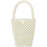 MQTIME  -  Women's Fashion Dinner Dress Pearl Bag Beaded Bucket Bag Wrist Bag Small Group Design Pearl Beaded Bucket Bag
