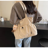 MQTIME  -  Casual Commuter Large Capaci Nylon Tote Bag Women's New 2025 College Student Class Bag Commuter Single oulder Tote Bag