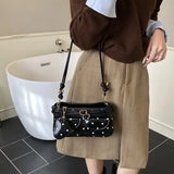 MQTIME  -  Retro American Circular Spots Fashion Messenger Bag Multi-pocket Large Capacity Crossbody Bags Shoulder Bag Woman Bags Purse