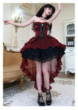 MQTIME  -  Handmade Rose Nebula Gothic Red Lolita Evening Wedding Dress Girls Birthday Party Bar Mitzvah Trailing Lolita Princess Dress