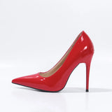 MQTIME  -  Sexy Patent Leather Super High Heel Pumps Women Spring Summer Classic Pointed Toe Black Dress Shoes Woman's Office Shoes
