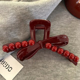 MQTIME  -  Fall-Winter New Arrival Hair Accessories Large Anchor Red Hair Claw High-end Chrismas Red Claw Clip Butterfly Claw Clip