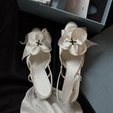 MQTIME  -  Fashion Womens Sandals French Romance High Heeled Sandals for Woman Exquisite Flower Casual Shoes Designer Shoes Sandalias Mujer