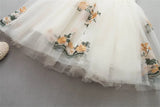 MQTIME  -  Elegant Kid Girl Dress Embroidery Flower Lace Ball Gown Princess Dress Wedding Costume Sleeveless Children Clothing Baby A1145