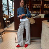  MQTIME  -  Black White Vertical Stripe Drawstring Wide-Leg Pants 2026 Summer Elastic Hip-Hiding Slimming Street Casual Floor-Length Pants