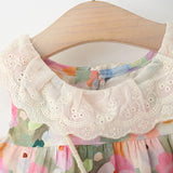 MQTIME  -  2Piece Sets Summer Kids Clothes Korean Cute Doll Collar Sleeveless Cotton Princess Flower Girl Dresses+Bag Toddler Dress B034
