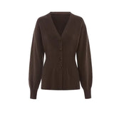MQTIME  -  Autumn Knit Women's Cardigan Elegant Single Breasted Long Sleeve V-neck Female Sweater Comfortable Lady Thin Knitwear