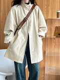 MQTIME  -  High-quality Oversized Stand-collar Trench Coat for Women, Lazy Style Minimalist Outerwear