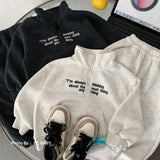 MQTIME  -  Boys' Suit Autumn and Winter New Children's Wear Korean Style Boys and Girls Handsome Letter Sports Hoodie Two-piece Set