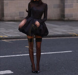 MQTIME  -  Women Puffy Pleated Empire Female Mini Dress 2025 Evening Sexy Party Lady Vestidos Elegant Lace See Through Patchwork Dresses