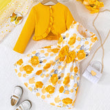 MQTIME  -  2Piece Set Spring Summer Toddler Girls Clothes Fashion Cute Bow Flowers Cotton Tops+Princess Dress Baby Boutique Clothing BC2123