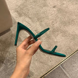MQTIME  -  New Sexy Water Diamond Women's Thin Heel Strap High Heel Slippers