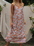 MQTIME  -  Boho Strapless Dress Floral Printing Beach Sundress Backless Viscose Loose Fit Holiday Summer Dresses Mujer Vestidos