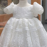 MQTIME  -  Baby Girl Dress Hollow Lace Princess Children Wedding Birthday Cotton Ball Gown Baby Baptism Party Dresses for Summer 1-5 Years