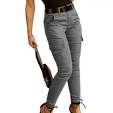 MQTIME  -  New Fashion and Cool Women Pants Low Waist Soft Slim Solid Color Ankle Tied Pants Cargo Pants for Dating