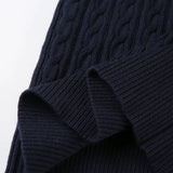 MQTIME  -  American Simple Color Contrast Letter Embroidery V-neck Slim Fitting Fried Dough Twists Sweater Spicy Girl Retro College Top