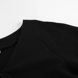 MQTIME  -  2 Pieces Short Sets Femme Black Sets Lace-up Cotton Solid Color Holiday Outfits Two Pieces Beach Summer Tracksuit