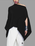 MQTIME  -  Female Stylish Asymmetric Batwing Sleeves One-Shoulder T-Shirts New Spring Summer Loose Solid Color Korean Casual Tops