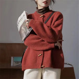 MQTIME  -  2025 Corner Button Sweater Cardigan Casual Loose Spring New Models with Knitted Sweater Jacket Women Clothing