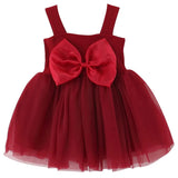 MQTIME  -  Summer Girls Boutique Clothes Korean Fashion Big Bow Sleeveless Mesh Princess Party Luxury Toddler Dress Baby Dresses B026