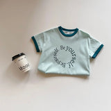 MQTIME  -  Summer New Children Short Sleeves T-shirt Girls Letter Print Tees All-match Baby Cotton Tops Fashion Boy Tshirt Kid Clothes