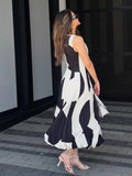 MQTIME  -  Balloon version Polka Dot Dress Sleeveless Slimming Elegant Female Gown Robes Waist Cinched Flower Bud Women Fluffy Long Dresses