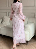  MQTIME  -  Elegant Women Luxury Formal O-Neck Maxi Dress Fashion Long Sleeve Evening Ladies Street Party Vestidos 2026 Spring Summer