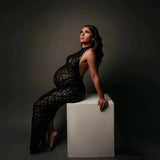 MQTIME  - Maternity Photography Sexy Shiny Goddess Bodysuit Rhinestone Maternity Dress For Photo Shoot