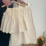 MQTIME  -  New Summer 2-7Yrs Children Clothes Suit Sleeveless Cotton Solid Color Vest+Pants Baby Girls Clothing Set Korean Style