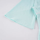 MQTIME  -  Sweet Contrast Color V Neck Half Sleeve Temperament Slim All Match Y2k Knitted T-Shirts