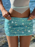 MQTIME  -  Y2K Sequins Glitter Mini Skirt Women Sexy Low Rise Bodycon Skirts Coquette Sparkle Short Skirt 2025 Summer Lady Fashion Clubwear