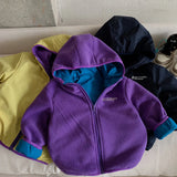 MQTIME  -  Kids Boy Outdoor Jacket Hooded Contrast Thicken Warm Toddler Boy Hooded Coat Winter Letter Print Infant Baby Boy Parkas Outwear