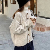 MQTIME  -  2025 Corner Button Sweater Cardigan Casual Loose Spring New Models with Knitted Sweater Jacket Women Clothing