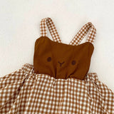 MQTIME  -  Autumn New Baby Clothing, 0-5 Year Old Female Baby, fashionable and versatile embroidered checkered suspender dress