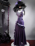 MQTIME  -  Mysterious Nocturne Velvet Elegant Mermaid Dress Elegant Gown Strap Dress Lolita Purple Evening Party Long Dresses